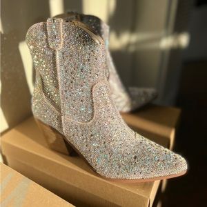 Rhinestone Studded Comfort Booties